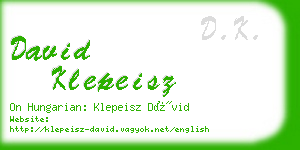 david klepeisz business card